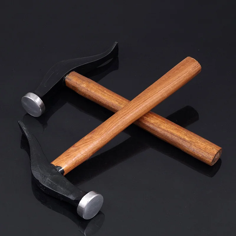 

398g Handmade Shoe Upper Hammer Wooden Handle For Making Folds Adhering Cemented Parts Together For Remmending Shoe Anti-slip