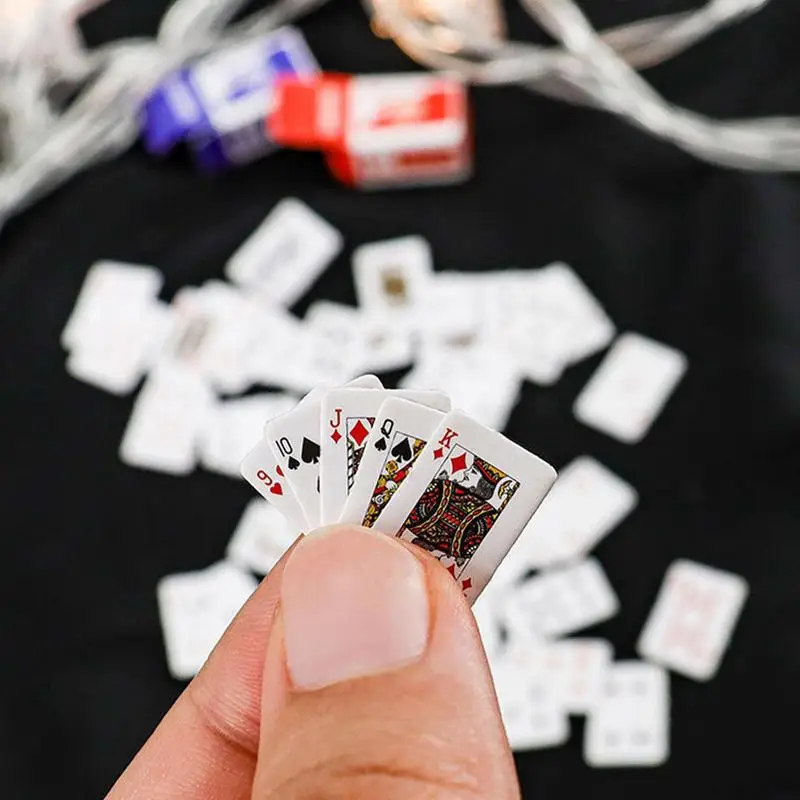 Playing Cards Poker Set 54 Cards/set Mini Poker Random Funny Models Poler Cute Board Games Table Game Outside Playing
