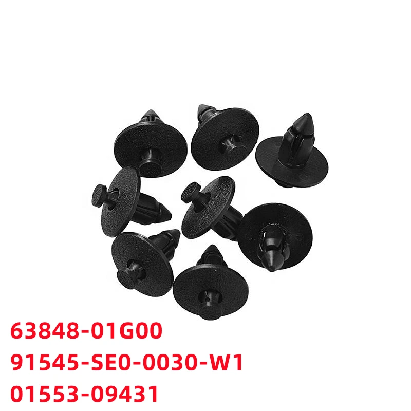 100Pcs Auto Fastener Accessories Round Head Type Plastic Car Clip 63848