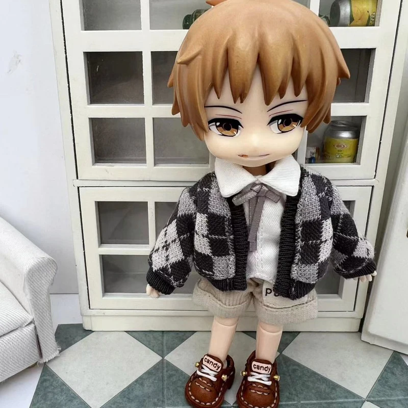 Handmade Obitsu 11 Vest Ob11 Doll Clothes Winter Sweater With Plaid Pattern For Gsc, Ymy Body, Ufdoll, 1/12bjd, Obitsu11