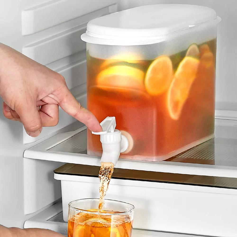 

3.5L Refrigerator Cold Water Bottle With Faucet Cold Drink Bucket Cold Water Bottle Fruit Tea Bucket Cold Juice Drink Bucket