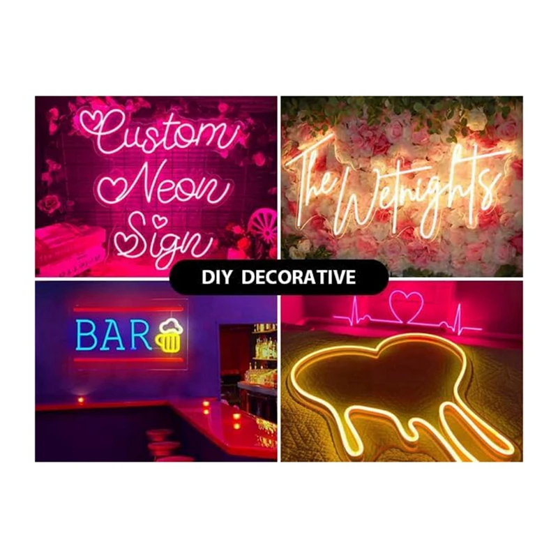 Neon Rope Light Mounting Brackets, 100PCS Neon Lights Install Fixing Clips Accessories For 6X12mm LED Flex Strip