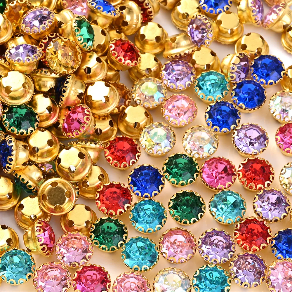 30 Stück Bunte Kristallglas-Nähsteine für DIY-Schmuckdekoration Handgenähte Strass-Dekoration Nähzubehör