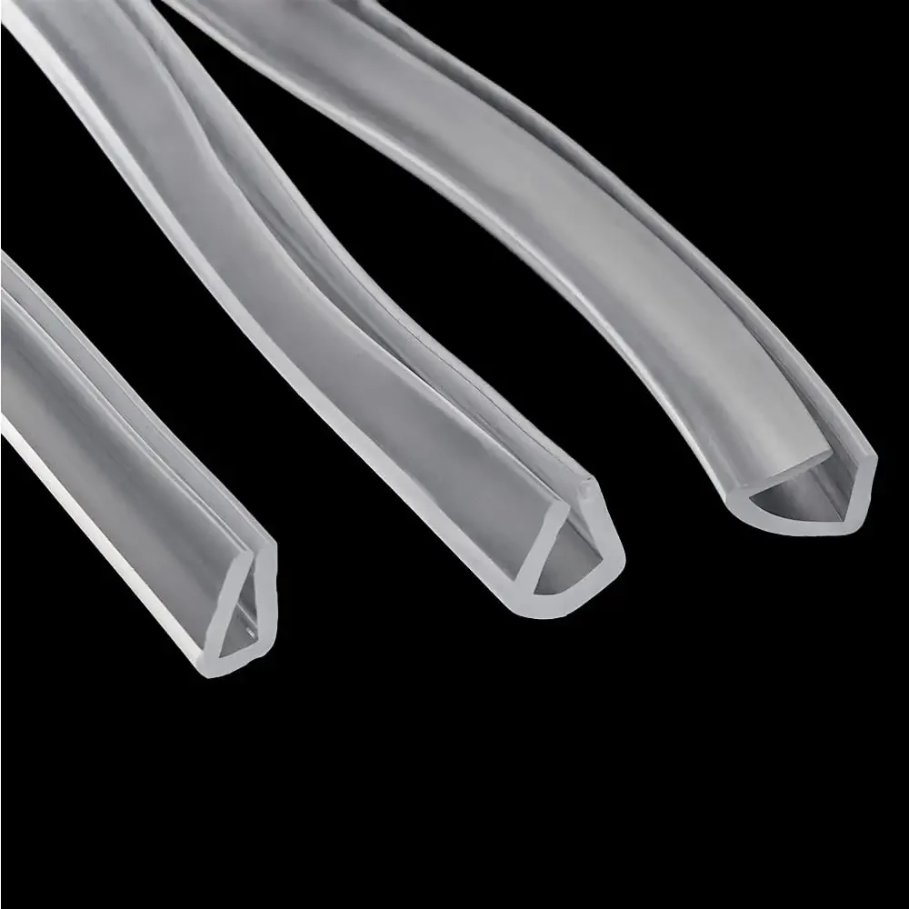 Door Seal Strip 1/3 Meters Groove 0.5mm-35mm Rubber Edging Transparent U-channel Protector for Shower Door Glass Metal Sealing