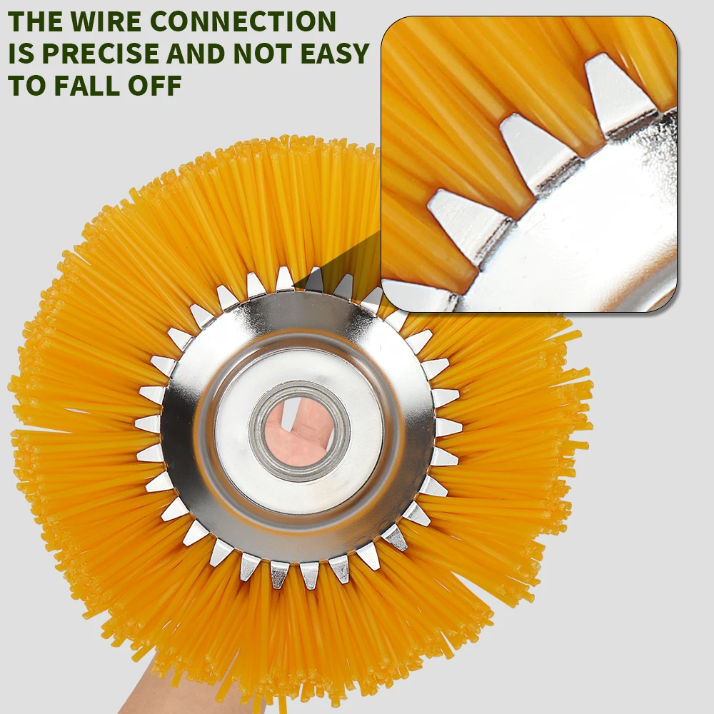 8" 200mm Universal Grass Strimmer Head Trimmer Brush Nylon Wire Wheel Garden Weed Lawn 5