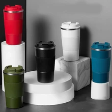 

Mug Coffee Cup with Cover Stainless Steel Silicone Coffee Insulated Water Cup Portable Outdoor Portable Cup For Gifts