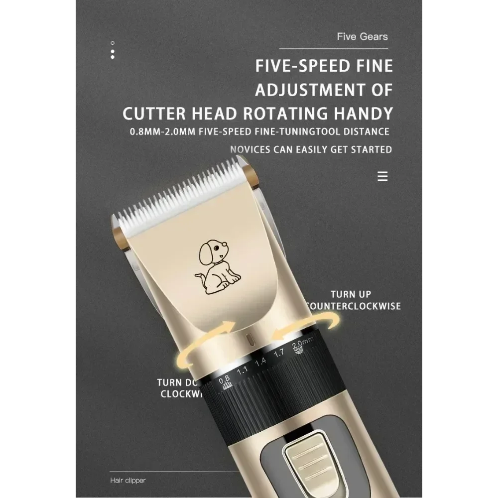 Dog Professional Hair Clipper Electrical Grooming Trimmer USB Rechargeable Shaver Low Decibel Animals Haircut Machine For Pets