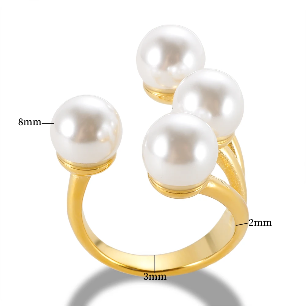 Natural Freshwater Pearl Ring For Women Girl Pearls Gold Color