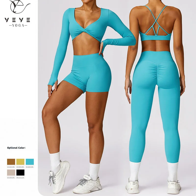 

Sexy Gym Scrunch Leggings Set Raises Butt Women Sportswear Bona Fide Fitness Workout Clothing Female Yoga Sport Suit