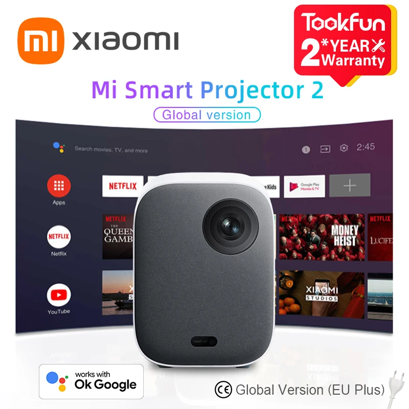 Xiaomi Mi Smart Home - Proyector compacto, Android TV compatible con  control remoto, tamaño de pantalla de 60 a 120 pulgadas, 1080P Full HD