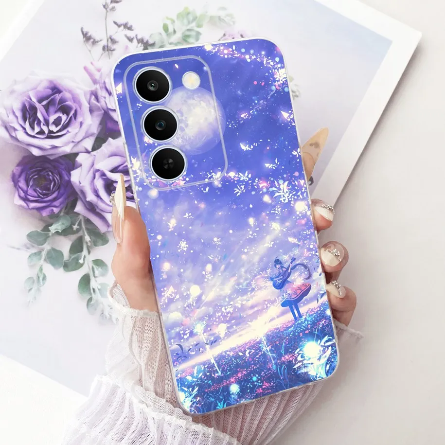 Floral Bow Bumper Soft Silicone Clear Phone Case Cover