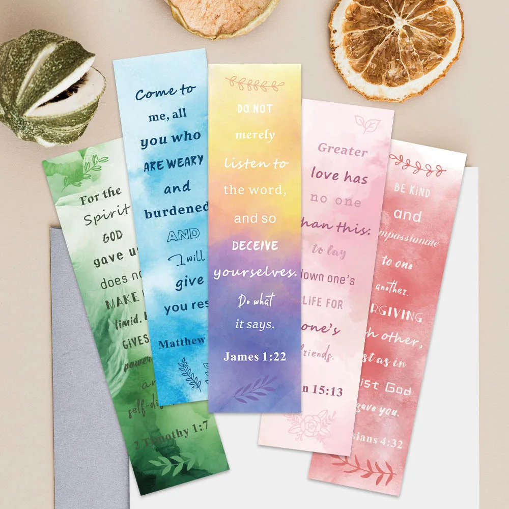 30pcs Colorful Aesthetic Bible Verse Paper Bookmarks For Students Readers DIY Book Club Library Office Page Markers
