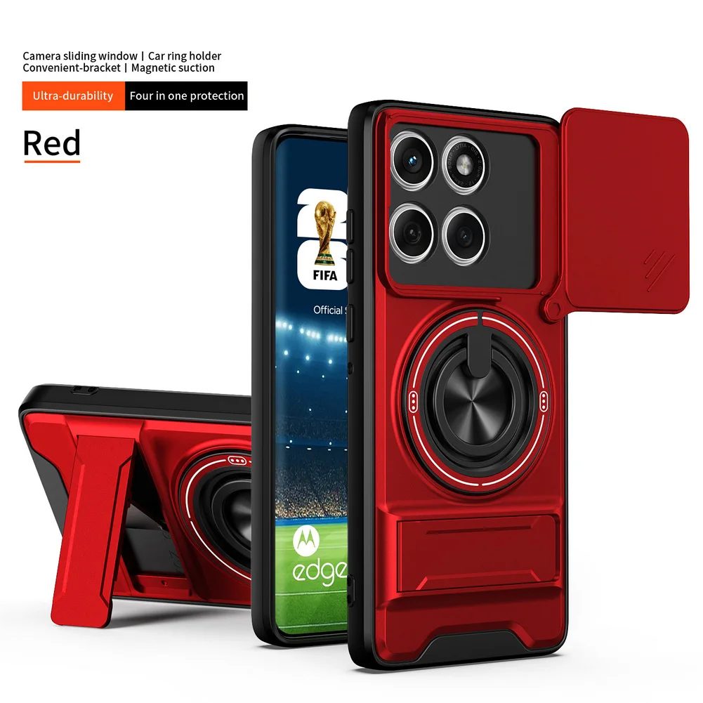 Sleek Magnetic Car Holder Case with Slide Lens Camera Protection Cover