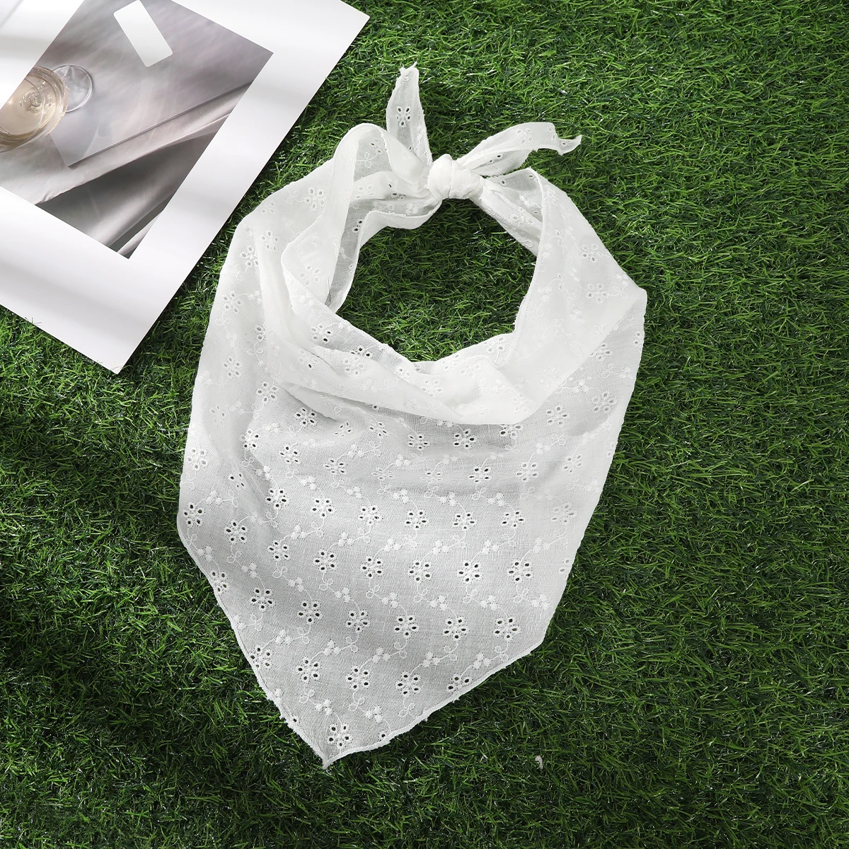 Fabric Flower Vine Triangle Scarf Black Hair Bands Turban Headbands For Women Sweet Retro Headwarps Bandana Hair Accessories