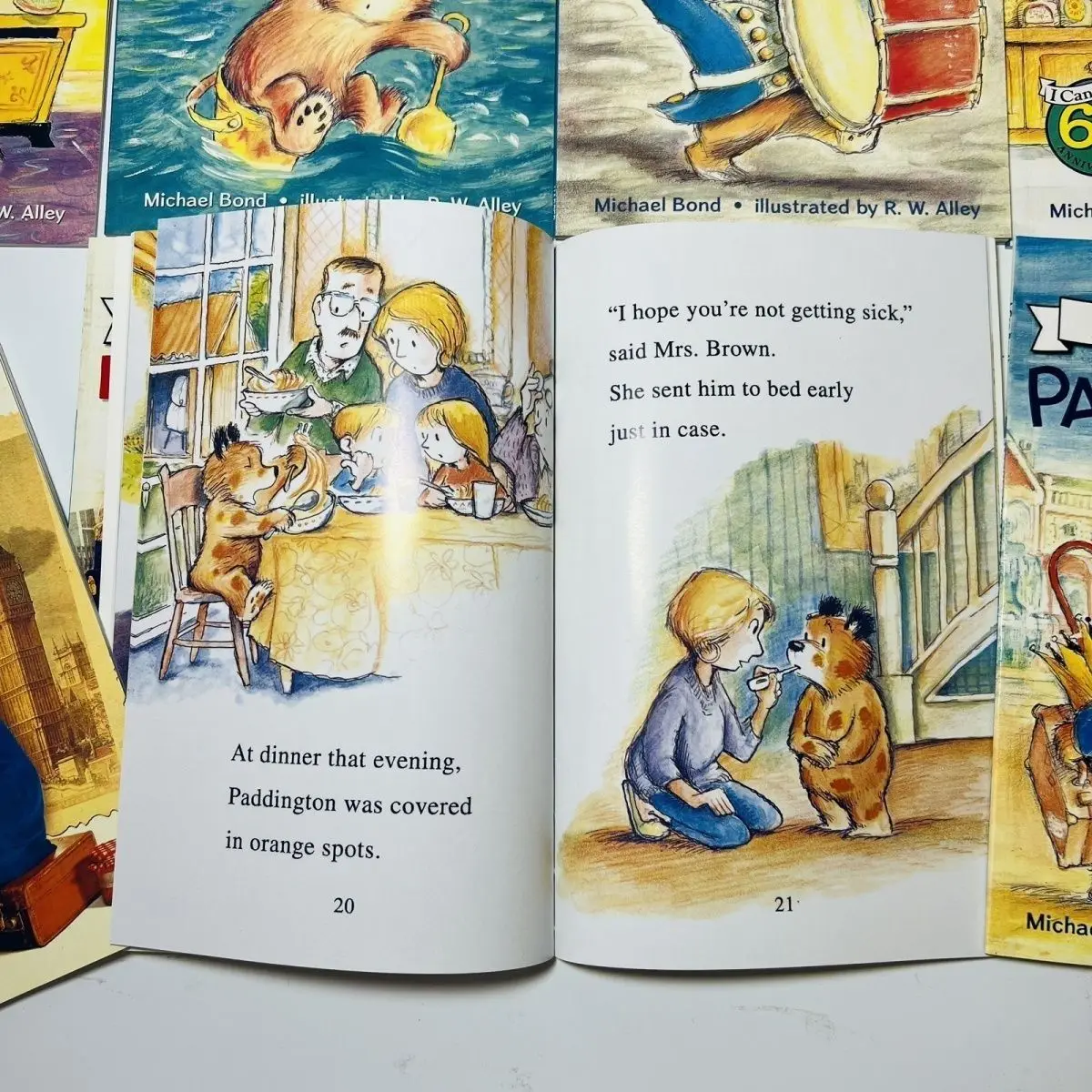 8 Volumes English Picture Book I Can Read Paddington Cartoon Storybook Kids Early Education Children\'s Learning Toy