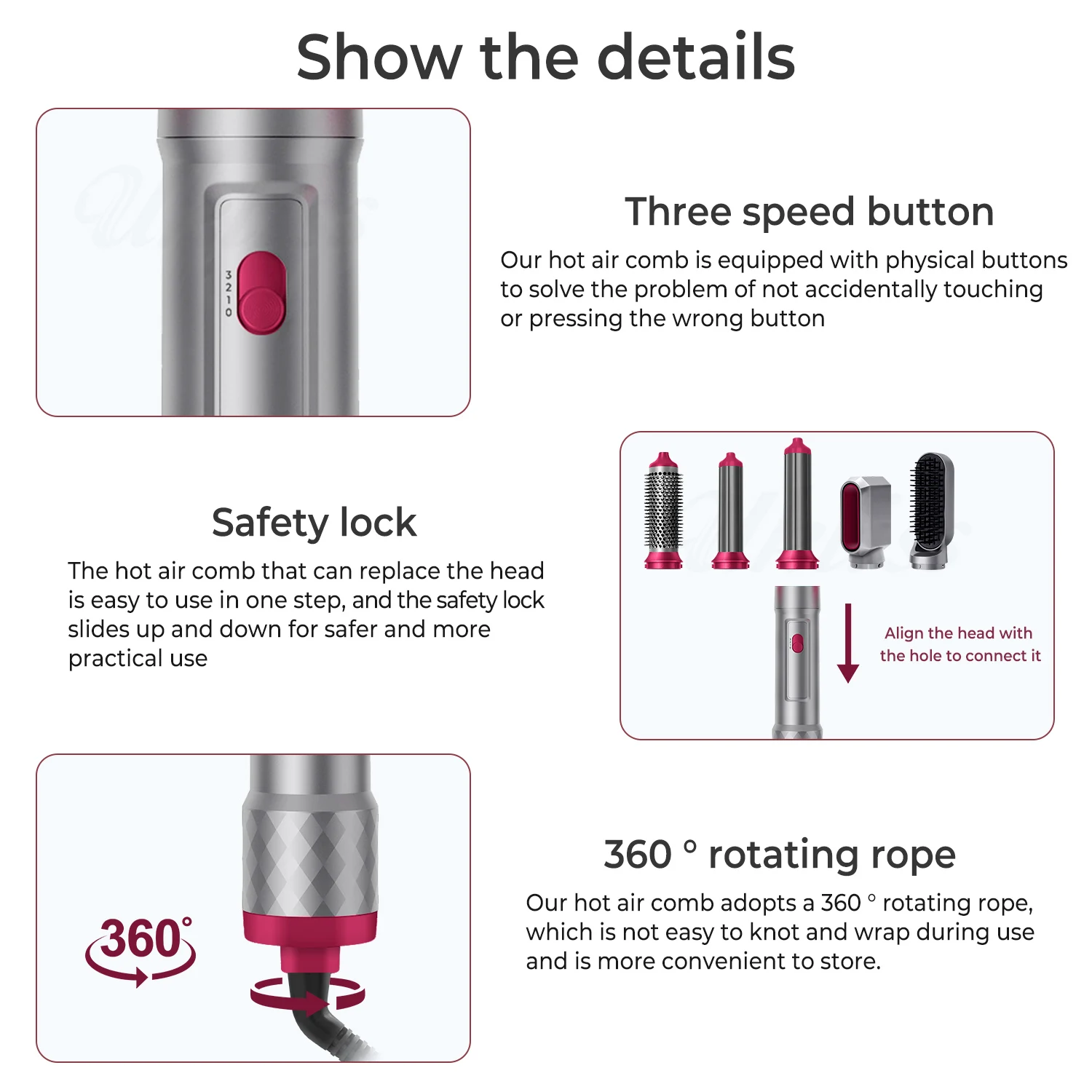 فرشاة تصفيف فاخرة 5 في 1