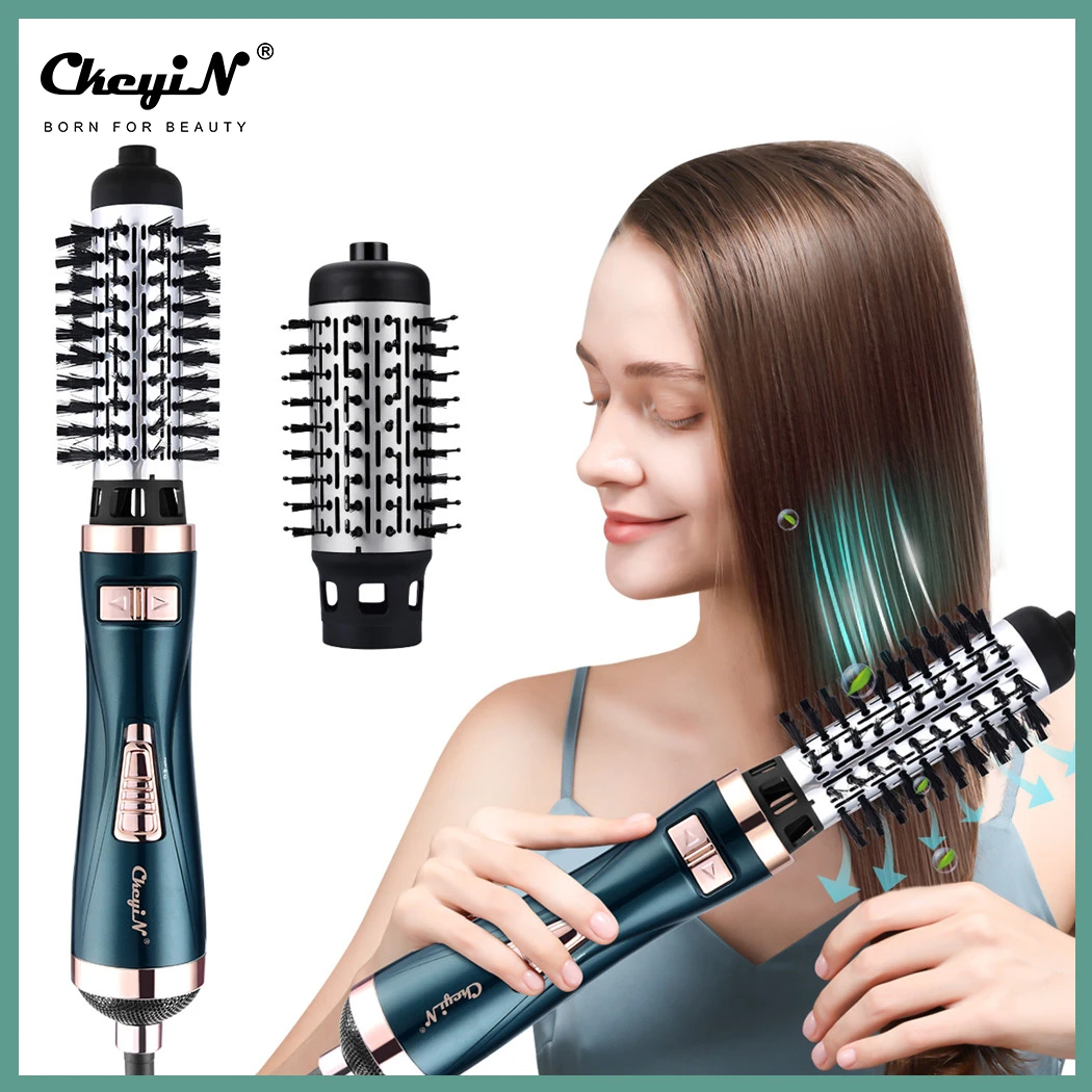 Moda Secador de cabello Rizador de cabello Cepillo de aire caliente de rotación giratorio automático peine rizos y ondas para mujeres|Aire caliente - AliExpress
