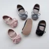 2024 Baby Girl Shoes Comfortable Ballet Princess Butterfly-knot Velvet Soft Sole Toddler Shoes Fashion First Walkers Kid Shoes 2