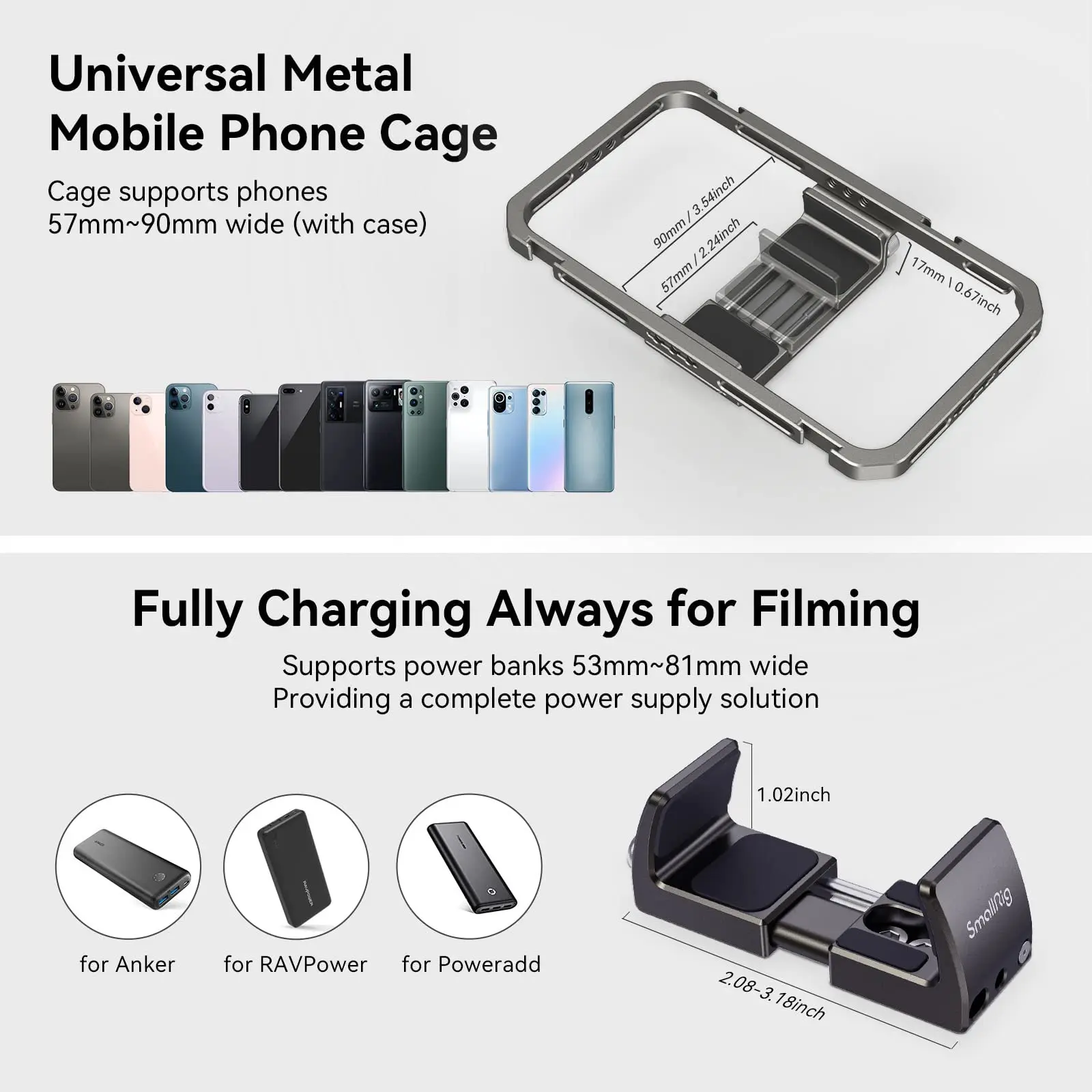 Gaiola Universal do Smartphone Smallrig Equipamento de Controles sem Fio Alças Dobráveis Iphone 14 13 Pro Max Iphone 14 13 12 12 - Image 5