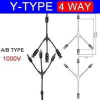 30A Photovoltaic PV Connector Y Type Adapter 1000V Parallel Connection Solar Panel 1 To 2/3/4 PV Plug Solar Cell Connector 3