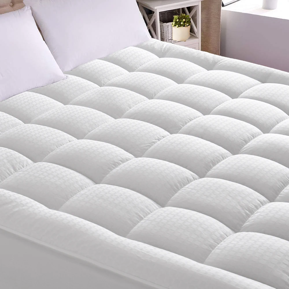 Grid Mattress Protector with Deep Pockets Soft And Breathable Bedroom Essentials Quilted Texture Breathable Cotton Mattress Prot