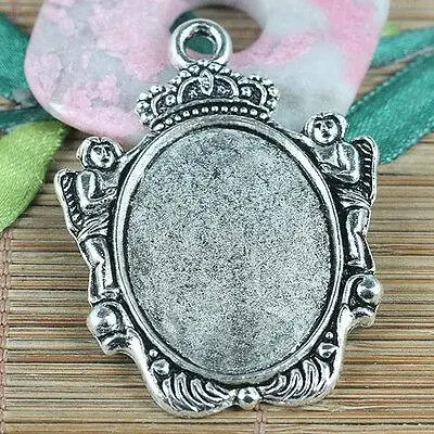 

2pcs 51.9*39mm,INNER SIZE:32.5*24.7mm Tibetan Silver rim cabochon settings photo frame charms EF0321