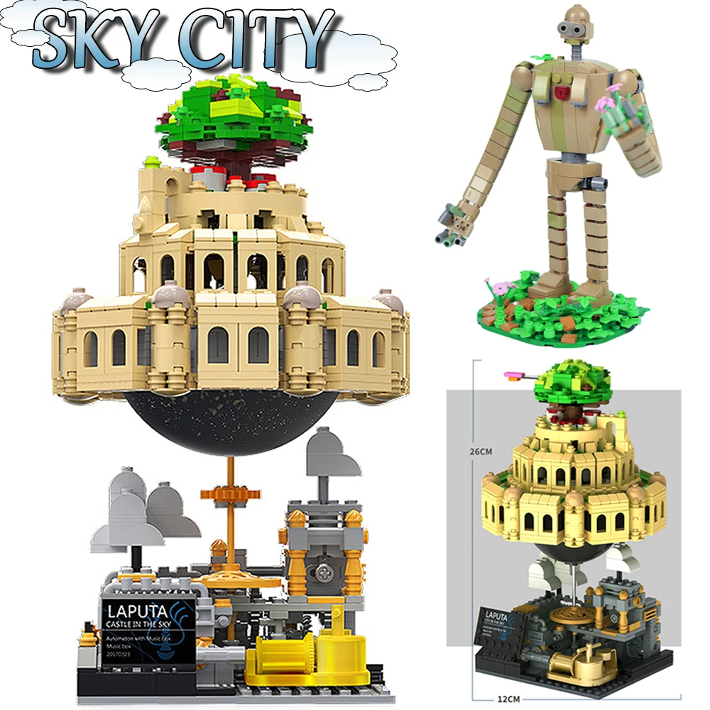 1179PCS Anime Film Castle In The Sky Music Box Building Blocks
