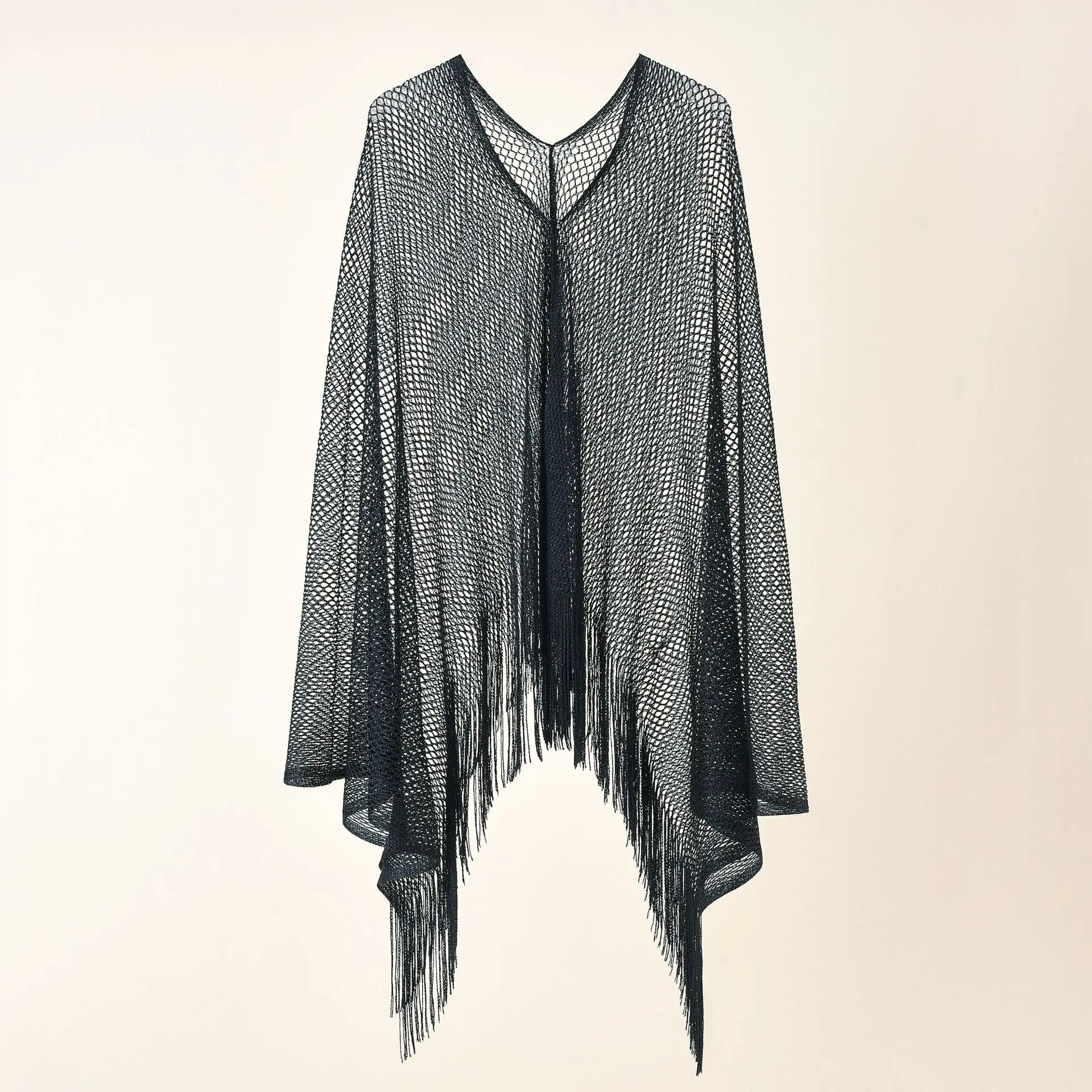 2022 Summer Golden Silk Thread Ventilation Beach Fine net Shawl Sunscreen Sunshade Cardigan Cloak Lady Coat Poncho Capes Black 2022 autumn winter new geometric stripe pattern imitation cashmere warm casual women shawl poncho capes lady coat black