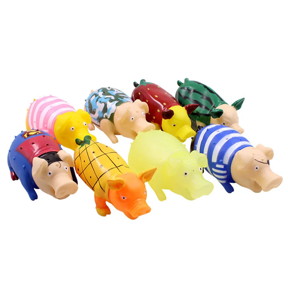 

Cute Pig Grunting Squeak Latex Pet Chew Toys for Dog Squeaker Chew Training Pet Products Resistant Pig Puppies Small Dogs Toys