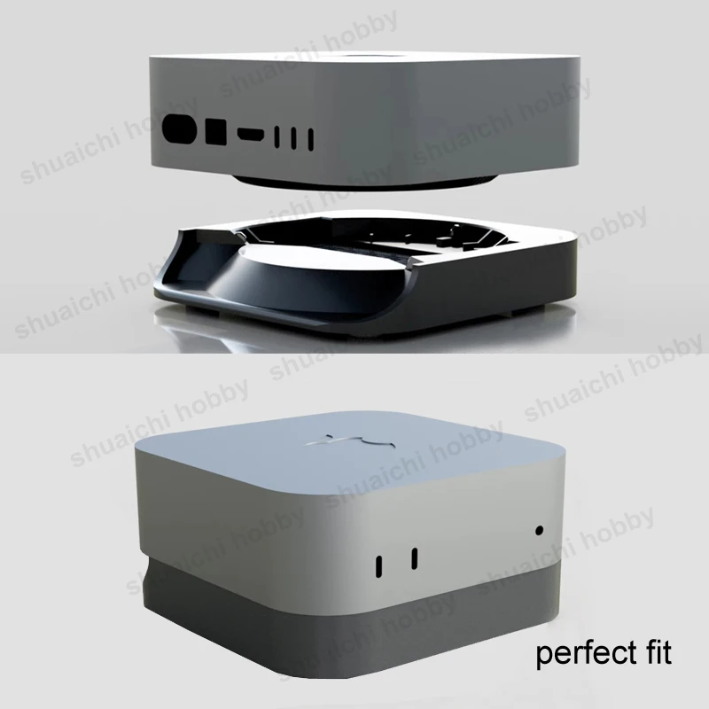 Supporto In Legno Per Mac Mini M4 2024, Con Base Raffreddata E Rete Antipolvere, Due Colori