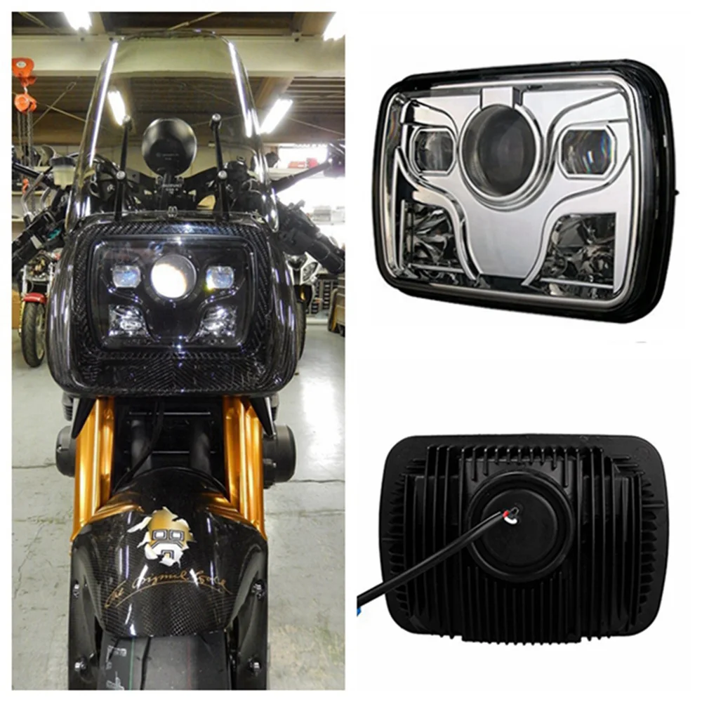 

1Pcs 7x6 LED Headlight Sealed Beam Chorme 5x7 inch Light For Kawasaki Katana GPZ 750 900 ZRX 1100 ZRX400