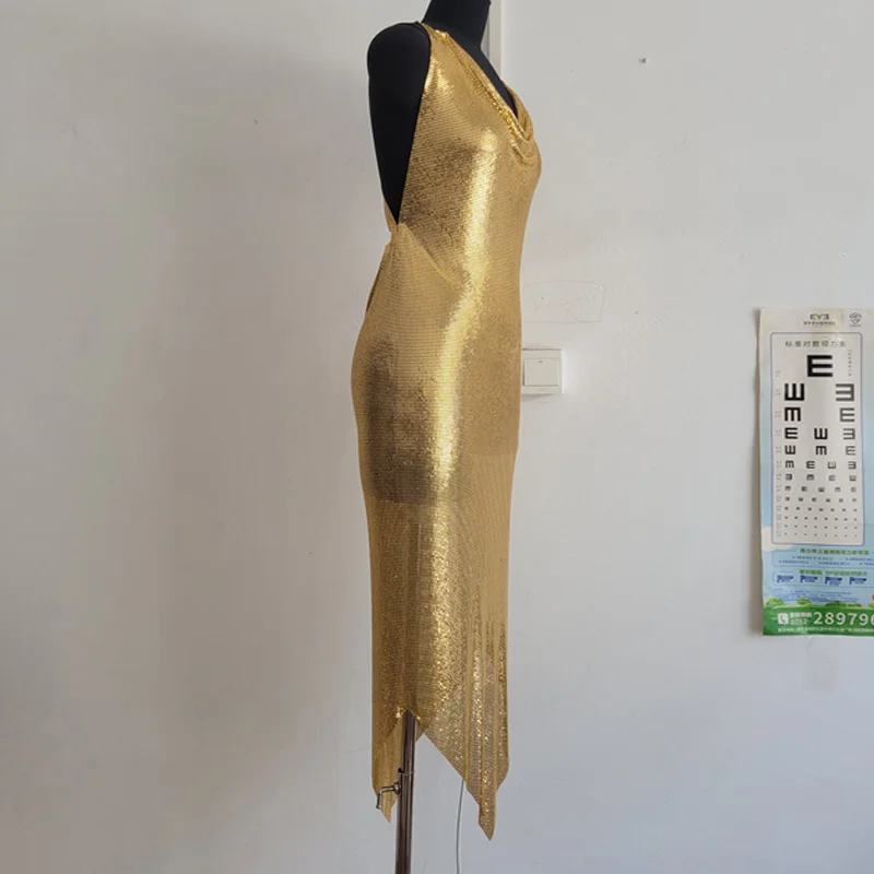 Damenkleid im Stil der 1920er Jahre, tolle Party-Abendkleider für formelle Anlässe, elegantes, tief ausgeschnittenes, ärmelloses, schlankes, figurbetontes Meerjungfrau-Kleid mit Pailletten – Detail 9