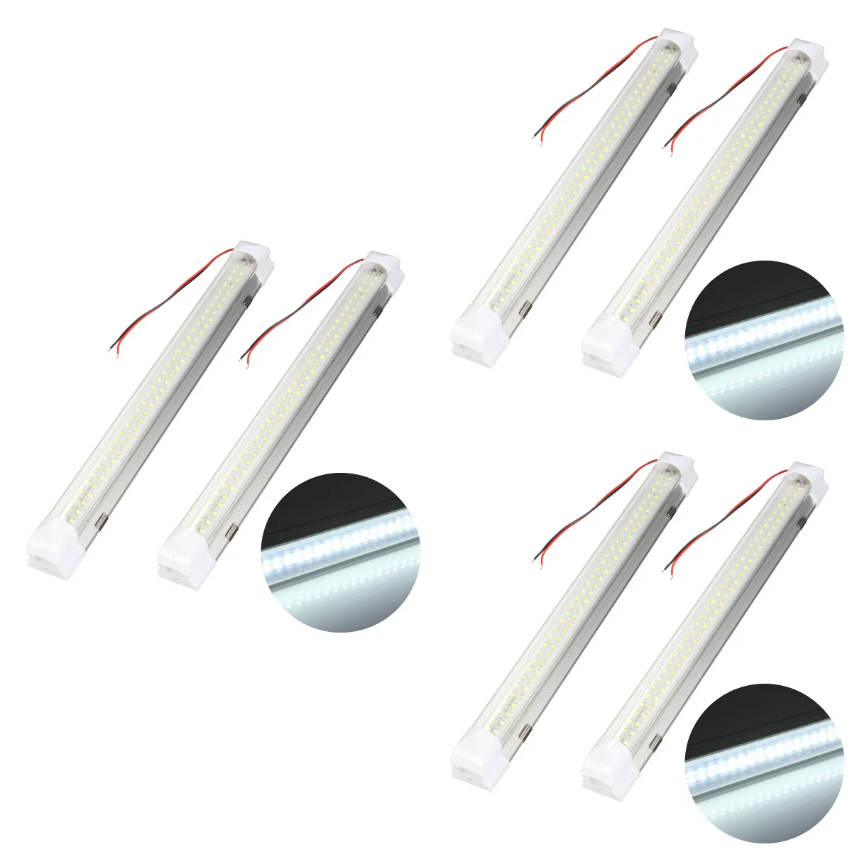 

6 pcs 12V 72 LED White Car Interior LED Light Strip Bar Lamp with On/Off for Van Bus Caravan Lorry Camper Boat