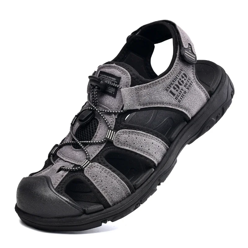 Men Large Soft Sole Summer New Slippers Baotou Breathable Beach Shoes Outdoor Casual Shoe Chaussure Homme Size platform sandals