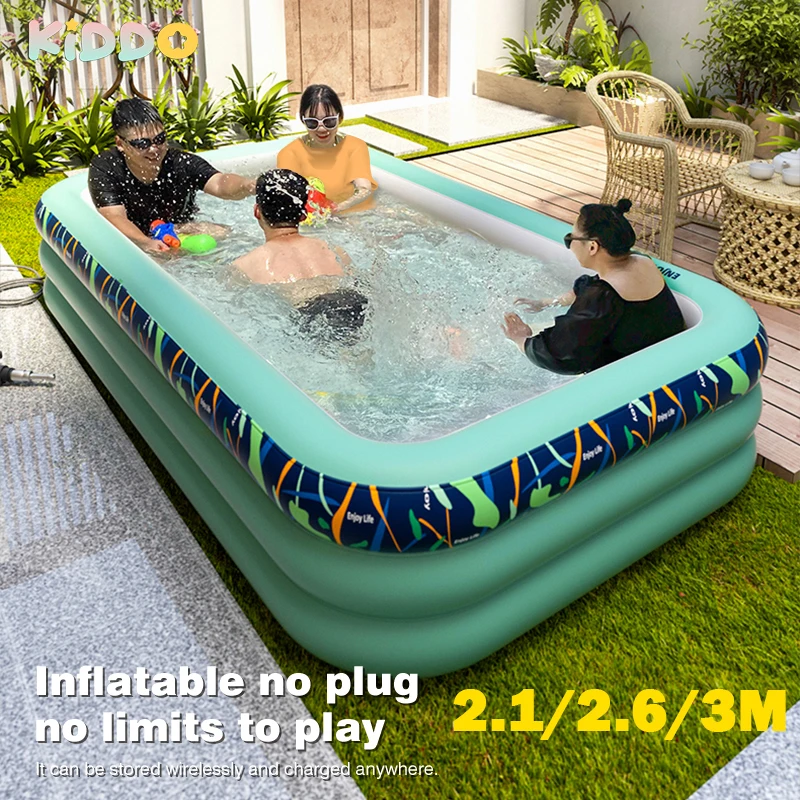 

Большой бассейн для семьи, 3 м, прямоугольный надувной бассейн из ПВХ, детские игрушки для купания на открытом воздухе