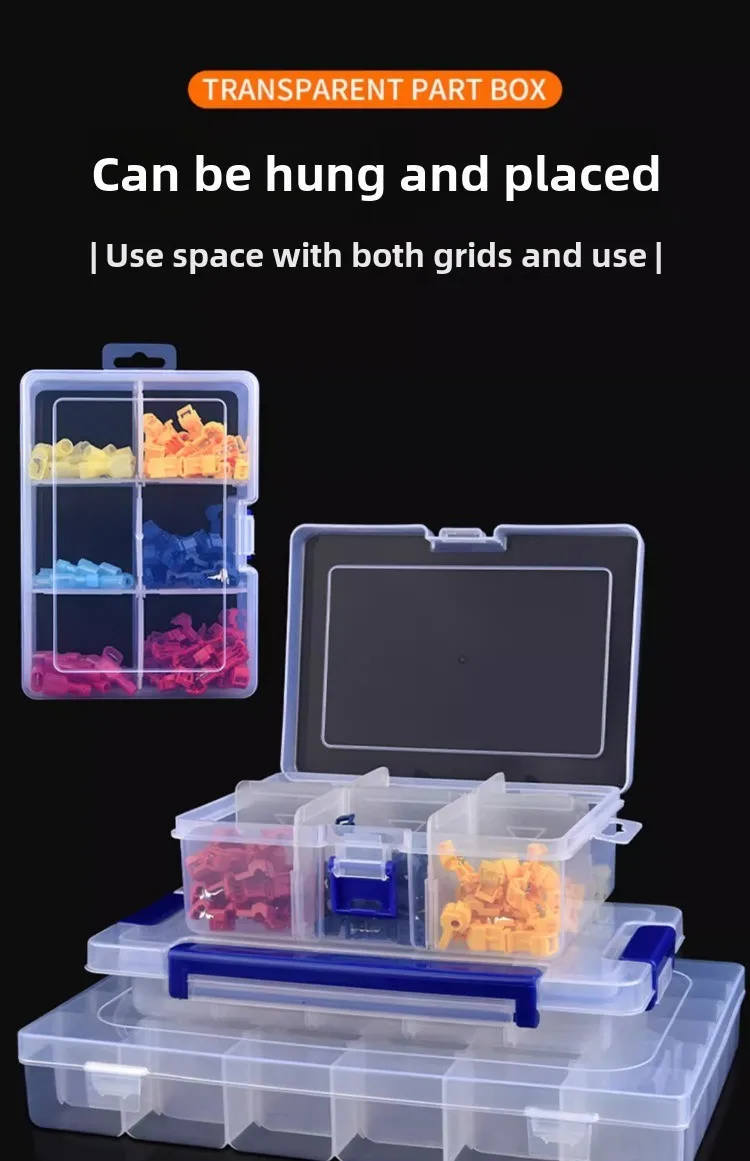 Multi Grid Klar Kunststoff Box Rechteckige Box Schraubendreher Bits Werkzeuge Staubdicht Wasserdicht Verpackung Lagerung Fällen Container – Detail 8