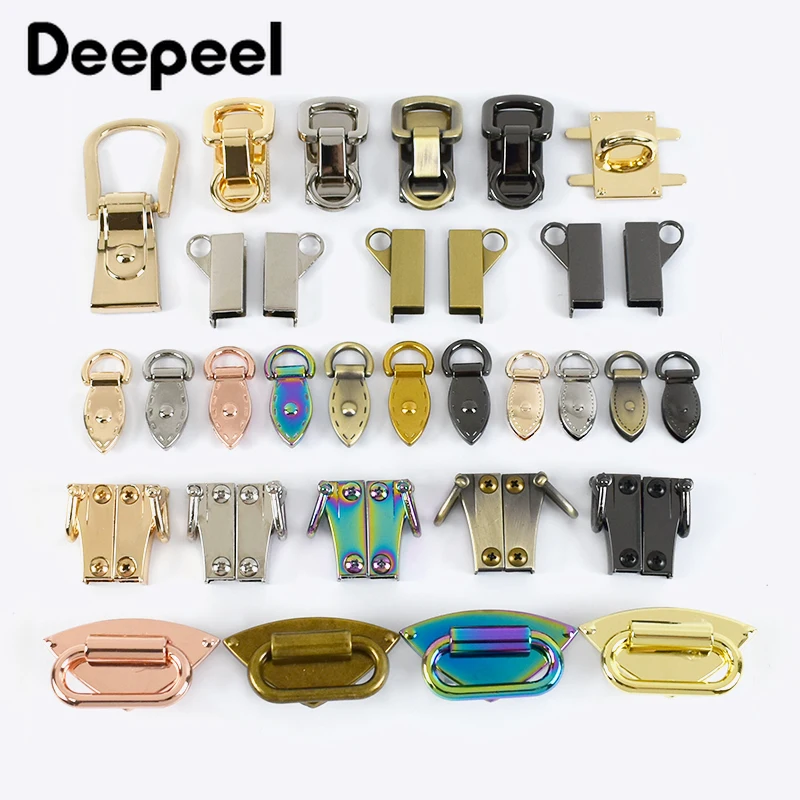 

4Pcs Deepeel Color Metal Side Clip Buckles for Bags Chain Connector Handle Buckle Ring Clasp DIY Leather Craft Sewing Accessory