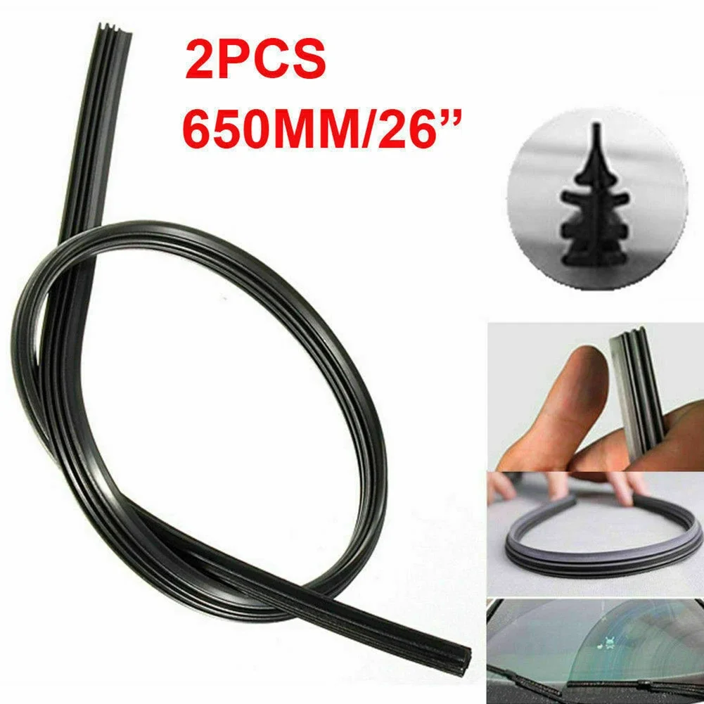2pcs26'' Wiper Blade Auto Car All Seasons Windshield Wiper Blades Refills Natural Rubber Strips Blade Replacement Parts