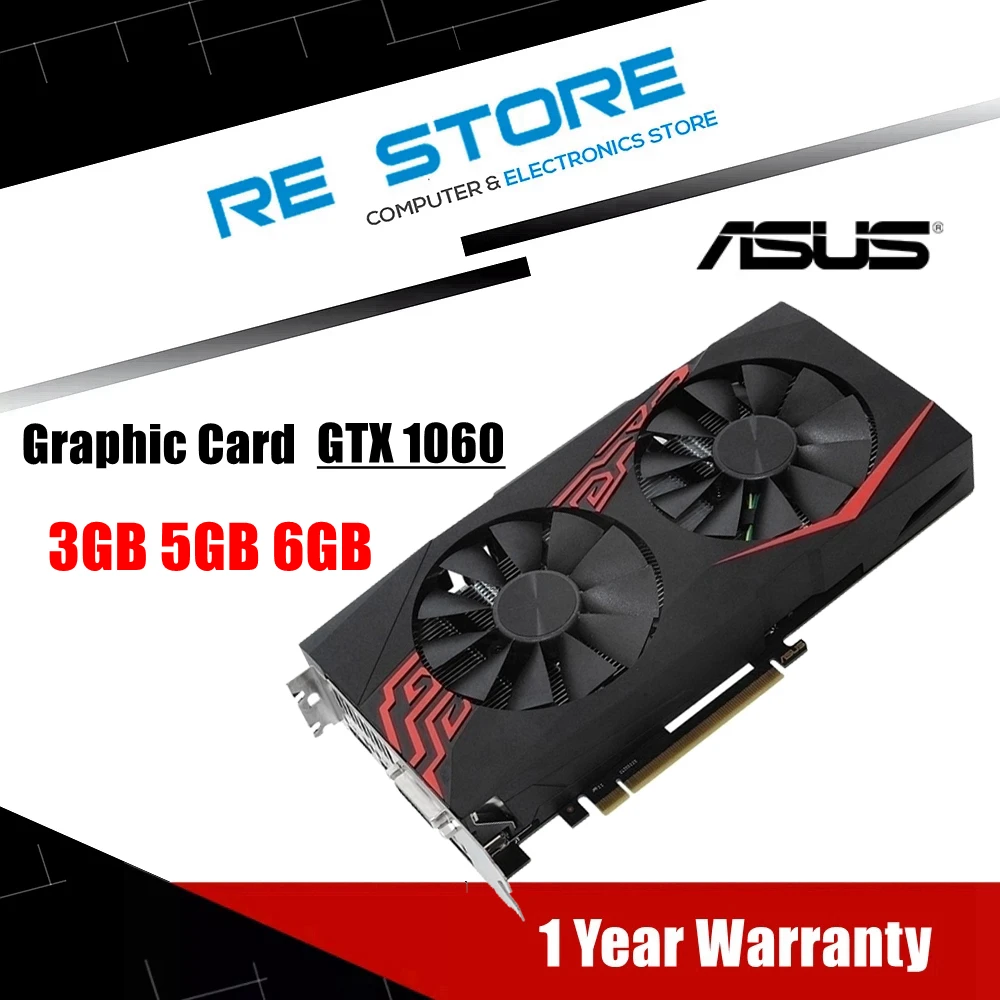 tømmerflåde tildeling Teenageår Asus Geforce Gtx 1060 6gb 6 Gb Dual Video Card - Used Asus Graphic Card Gtx  1060 - Aliexpress