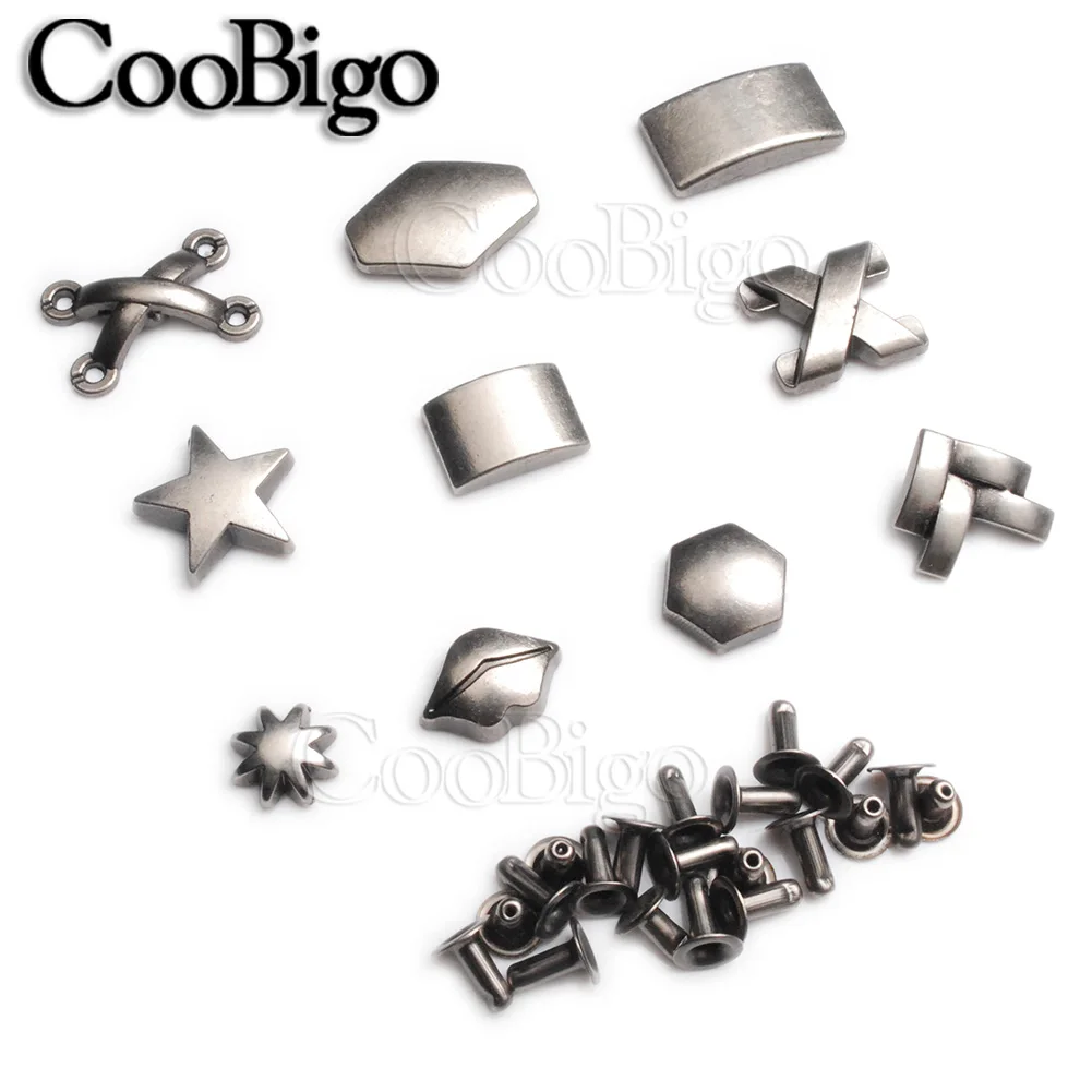 Prettyia 5-Piece Round Western Concho Rivet Set - Green Alloy Screw-On Decor For DIY - View #3