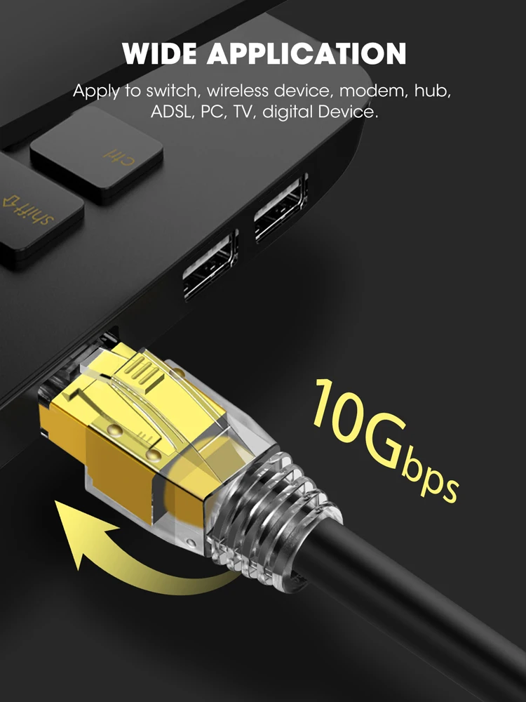 Zoerax Non-pass Through Connectors Conectores Rj45 3-prong Banhado a Ouro 50 m com Strain Relief Boots Cat6a Cat7 - Imagem 4