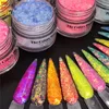 TCT-826 Acrylic Dip Powder Mix Rainbow Chunky Glitter Carving Nails Polymer Tip Extension Crystal Powder Nail French Manicure 4