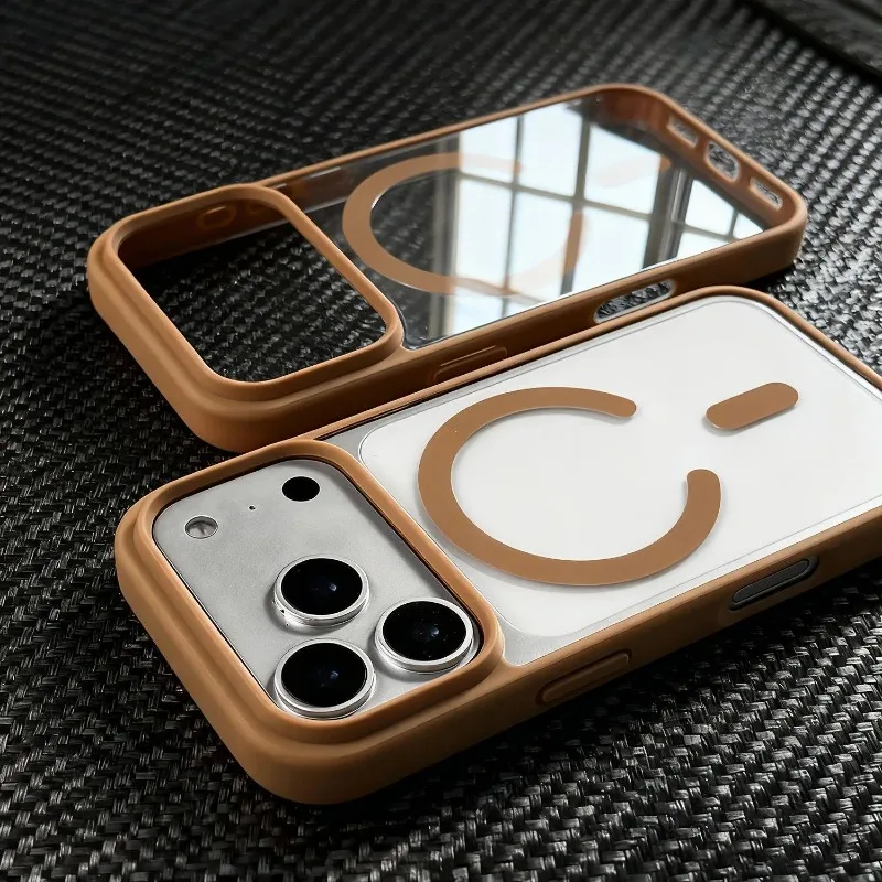 Anti-Yellowing Matte Transparent Phone Case with Magsafe Magnetic Clear Cover