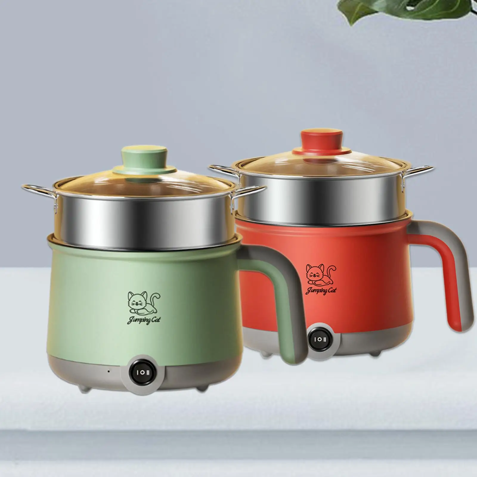 Electric Hot Pot with Steamer Non Stick Saute Pan Cooking Pot Rapid Noodles Electric Pot for Fried Rice Pasta Ramen Soup Oatmeal 2