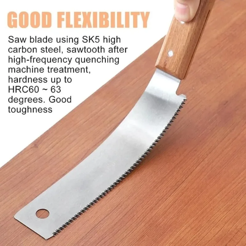 Japanese Style Hand Saw 12In Non-slip Wooden Handle Pull Saw Flush Cut Handsaw Woodworking Plastic Cutting Tool Hand Saw 2