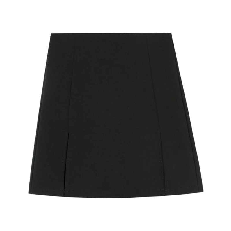 Summer Suit Black Culottes Shorts Skirts Women High Waist Straight Slit Tight Stretch Booty Shorts 2022 New Woman Clothing