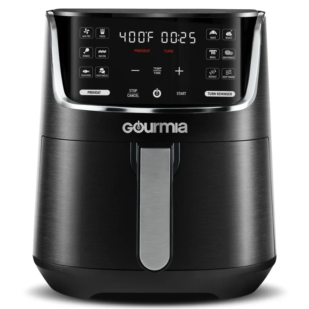 

Новая 4-квартная цифровая воздушная фритюрница Gourmia с 12 точками нажатия технология FryForce 360, фри с воздухом на 80% меньше жира