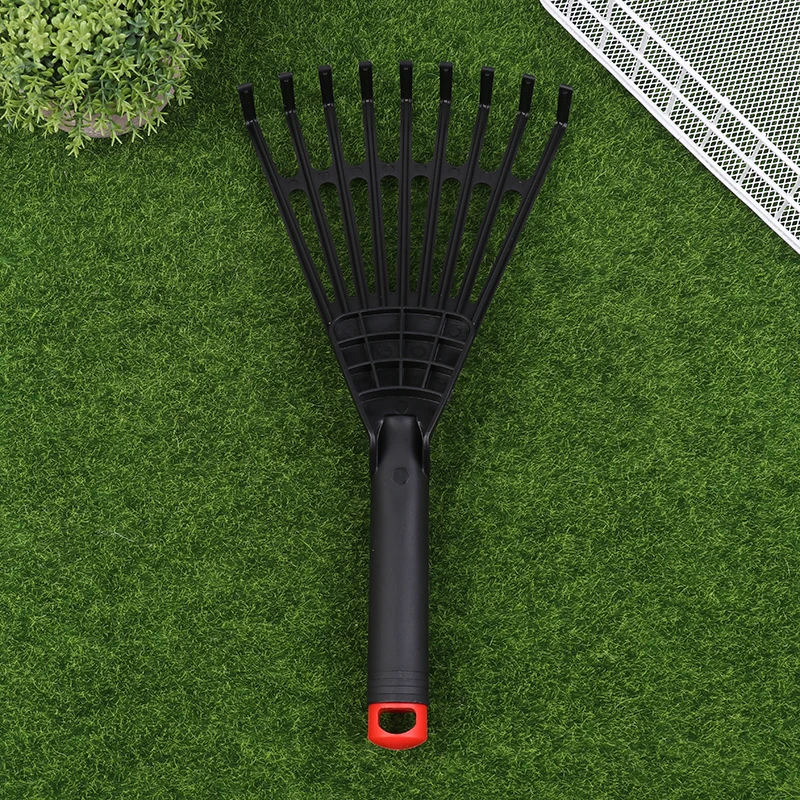 Garden Grass Leaf Rake Plastic Rake Gardening Lawn Hand Tool With Handle for Garden Maintenance Plant Care farming rake