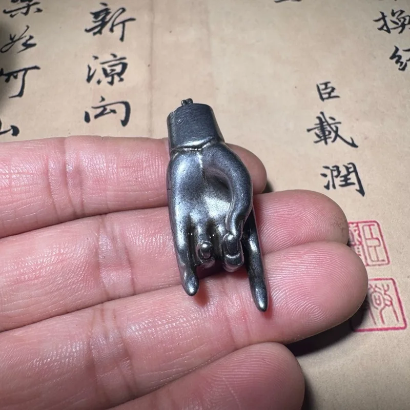 Tibetan Style Carving Antique Iron Pendant Hanging Ornament Bracelet Buddha Hand Decoration 5