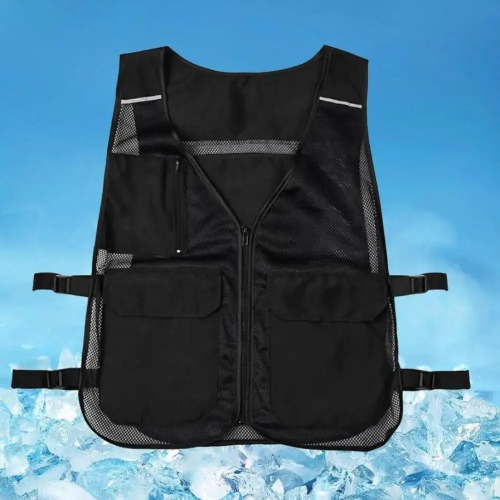 8개의 아이스 팩이 포함된 아이스 쿨링 조끼 방수 조절 가능한 야외 작업 조끼 다기능 편리한 야외 러닝 조끼